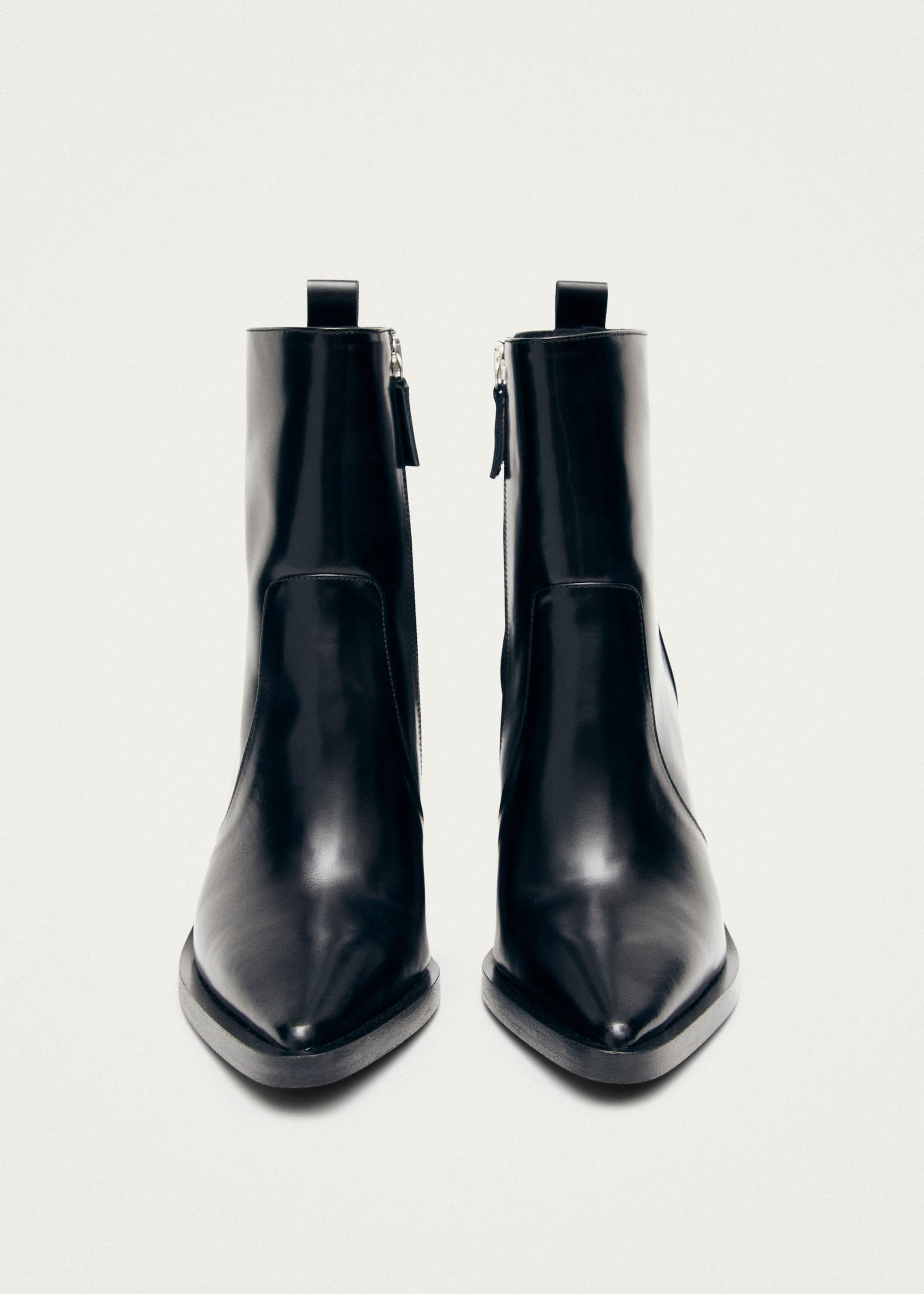 Haylo Black Leather Ankle Boots - Image 7