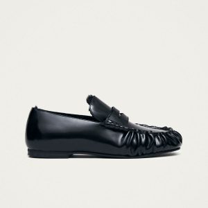 Aven Soft Black Leather Loafers