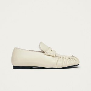 Aven Soft Cream Leather Loafers