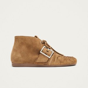 Bark Suede Tan Leather Loafers