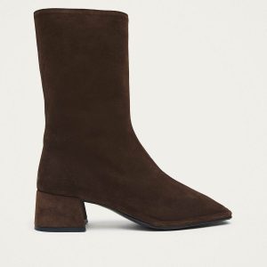 Berlin Suede Brown Leather Ankle Boots