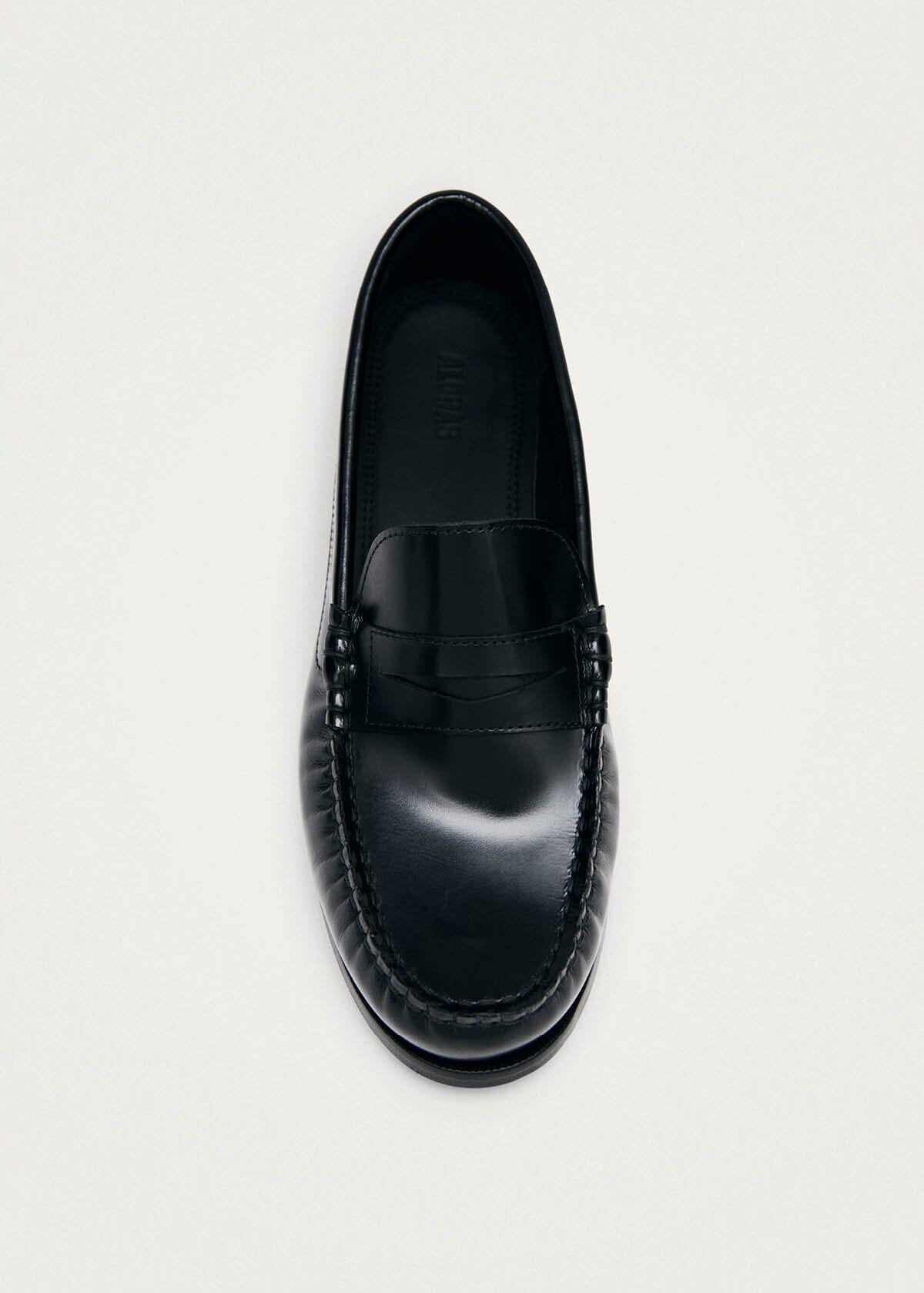 Rivet Black Leather Loafers - Image 4