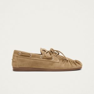 Rowan Suede Beige Leather Loafers