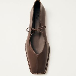 Sway Chestnut Brown Leather Ballet Flats