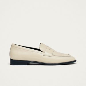 Zaha Cream Leather Loafers