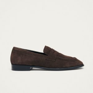 Zaha Suede Brown Leather Loafers